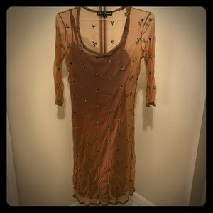 Vintage Betsey Johnson Brown Dress. Circa 1996.